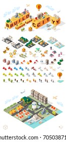 Build Your Own City . Set of Isolated Minimal City Vector Elements