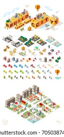 Build Your Own City . Set of Isolated Minimal City Vector Elements