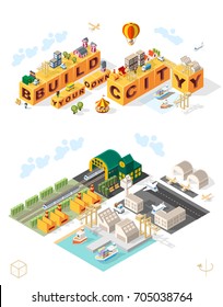 Build Your Own City . Set of Isolated Minimal City Vector Elements