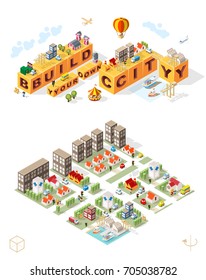 Build Your Own City . Set of Isolated Minimal City Vector Elements