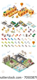 Build Your Own City . Set of Isolated Minimal City Vector Elements