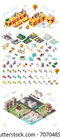 Build Your Own City. Set of Isometric Minimal City Vector Elements