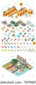 Build Your Own City. Set of Isometric Minimal City Vector Elements
