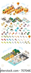 Build Your Own City. Set of Isometric Minimal City Vector Elements