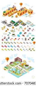 Build Your Own City. Set of Isometric Minimal City Vector Elements