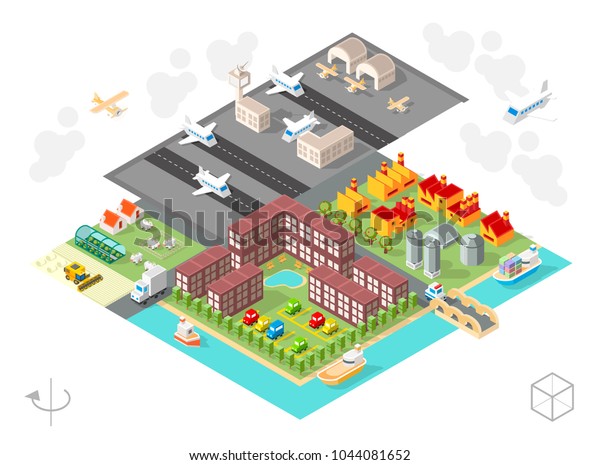 Build Your Own City . Set of Isolated\
Minimal City Vector Elements on White\
Background