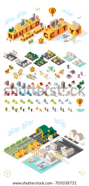 Build Your Own City . Set of Isolated Minimal\
City Vector Elements