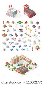 Build Your Own Isometric City . Isolated High Quality Vector Elements on White Background