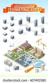 Build Your Own Isometric City . Isolated Vector Element