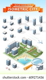 Build Your Own Isometric City . Isolated Vector Element