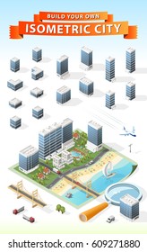 Build Your Own Isometric City . Isolated Vector Element