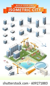 Build Your Own Isometric City . Isolated Vector Element