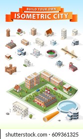 Build Your Own Isometric City . Isolated Vector Element