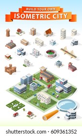 Build Your Own Isometric City . Isolated Vector Element