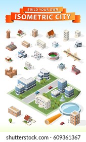 Build Your Own Isometric City . Isolated Vector Element