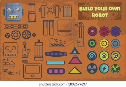 build your own robot with graphic elements	