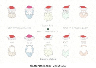 "build your own Santa" construction kit - just place your photo, wear five different accessories and be cool!