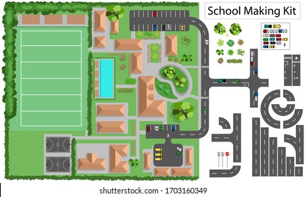 Build your own school and suburb, grouped and layered, see my portfolio for other kits