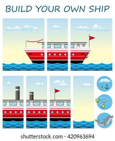 Build your own ship, every part on single layer