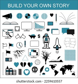 Build your own story - set of story elements, storytelling, writing, communication, stroryline