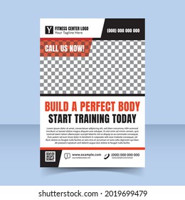 Build your perfect body fitness center flyer template design