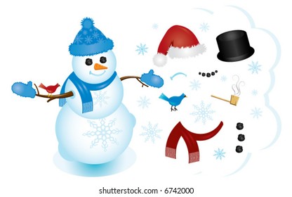 Construye tu muñeco de nieve perfecto usando las piezas intercambiables! Perfecto para cualquier proyecto navideño o invernal.