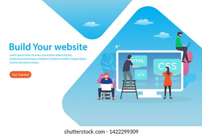 build your website vector illustration concept, can use for, landing page, template, ui, web, mobile app, poster, banner, flyer