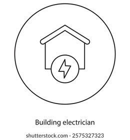 Buildding electrician Icon, Wiring the Future Expertise of a Building Electrician, Powering Homes and Businesses The Role of a Building Electrician, vector