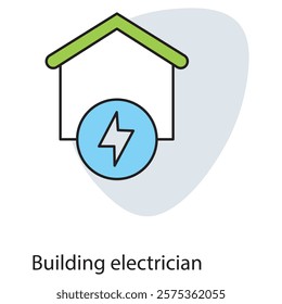 Buildding electrician Icon, Wiring the Future Expertise of a Building Electrician, Powering Homes and Businesses The Role of a Building Electrician, vector