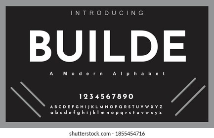 Builde font. Elegant alphabet letters font and number. Classic Copper Lettering Minimal Fashion Designs. Typography fonts regular uppercase and lowercase. vector illustration