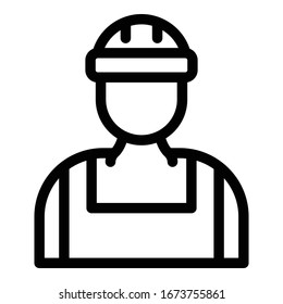 Builder avatar icon. Outline builder avatar vector icon for web design isolated on white background