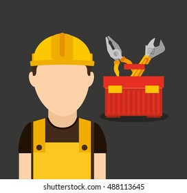 builder avatar under construction vector illustration design
