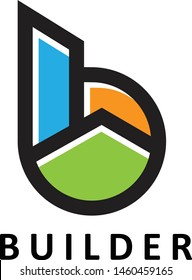 Builder b Letter Logo Template
