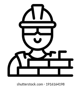 Icono de ladrillo del constructor. Icono de vector de ladrillo del constructor de esquemas para diseño web aislado en fondo blanco