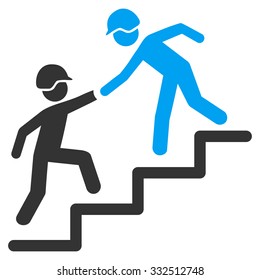 Builder Business Help vector icon. Style is flat symbol, rounded angles, white background.
