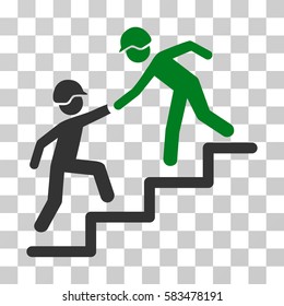 Builder Business Help vector pictograph. Illustration style is flat iconic bicolor green and gray symbol on a transparent background.