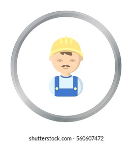 Builder cartoon icon. Illustration for web and mobile design.