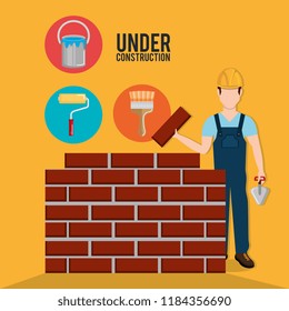 builder character with construction equipment