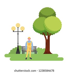builder character in the park