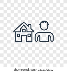 Builder concept vector linear icon isolated on transparent background, Builder concept transparency concept in outline style