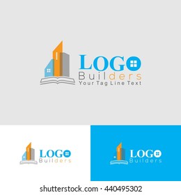 Builder and Construction Logo with building icons design template 