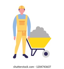 builder construction wheelbarrow concrete
