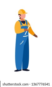 builder construction worker with wrench character