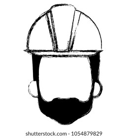 builder constructor head with helmet avatar character