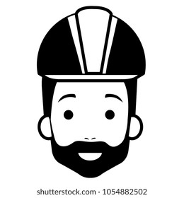 builder constructor head with helmet avatar character