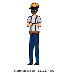 builder constructor with helmet and goggles