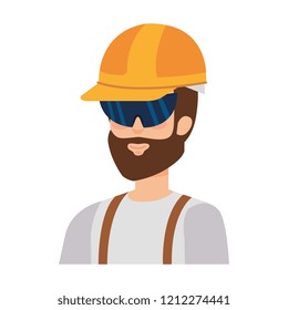 builder constructor with helmet and goggles