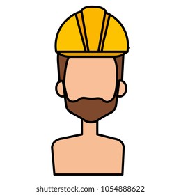 builder constructor shirtless with helmet avatar character