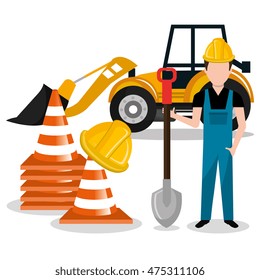 builder constructor worker icon vector illustration design