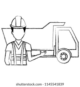 builder with dump truck character